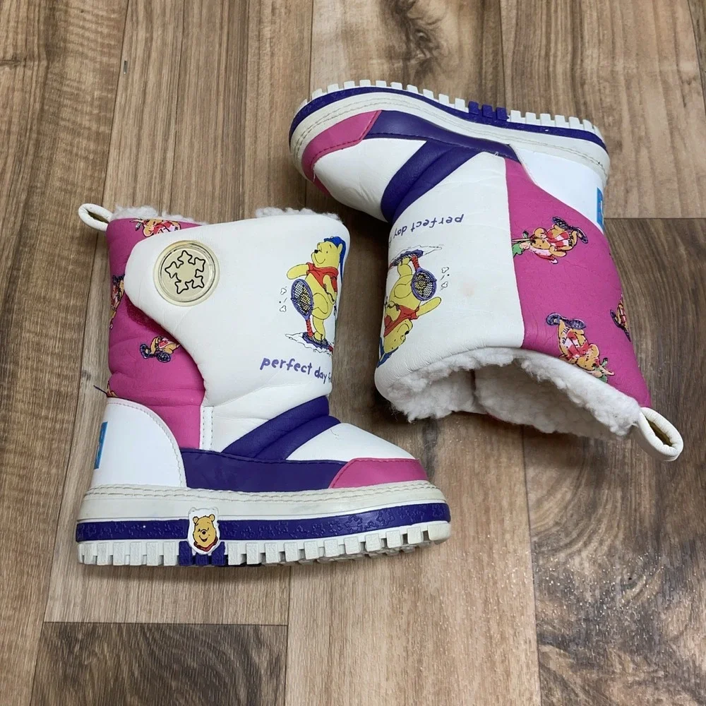 Vintage 90s Disney Winnie The Pooh Snow Boots M 7-8 Toddler